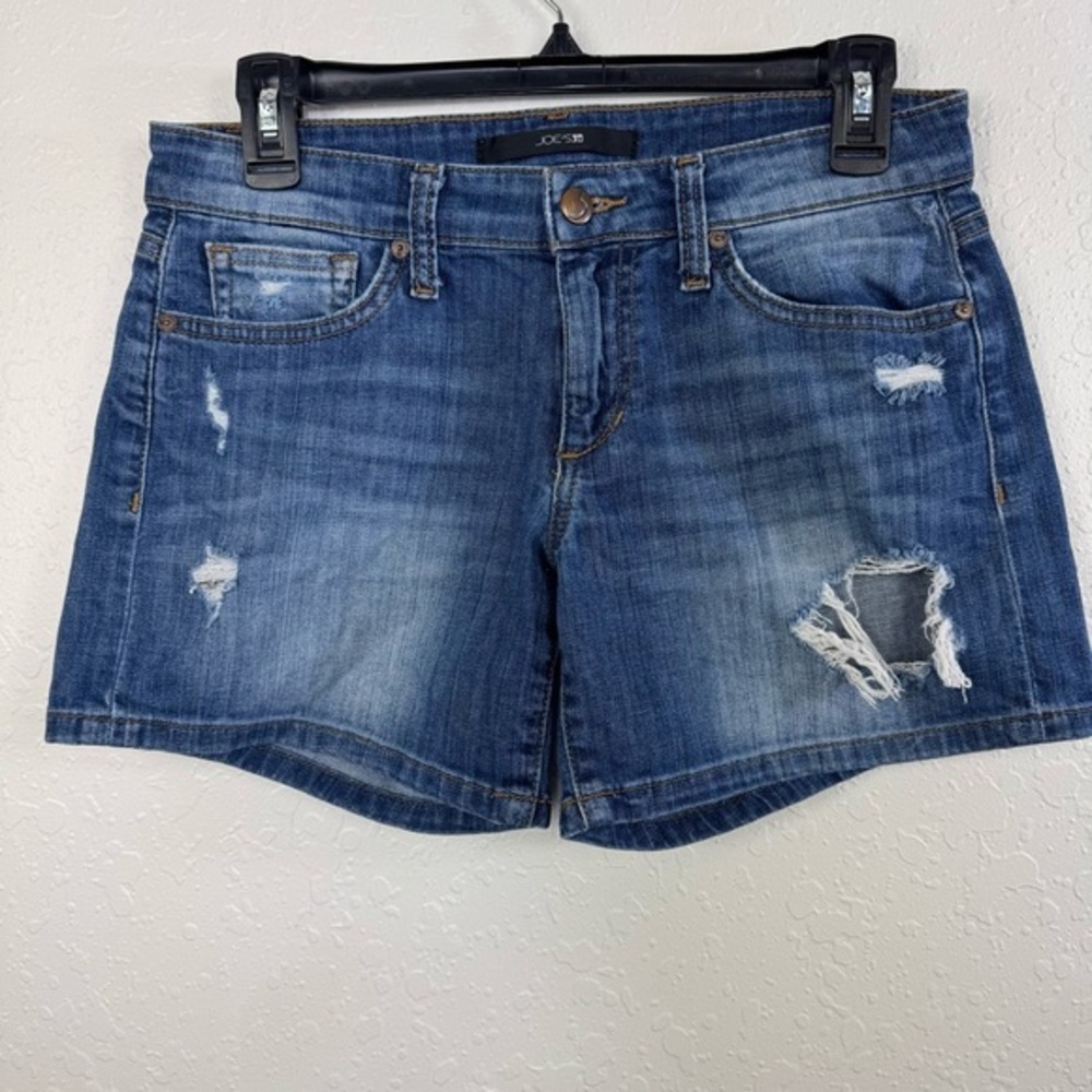 Joe's Jeans Blue Distressed Size 27 Mid rise Mom Jean Shorts